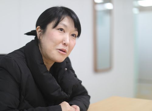 연합뉴스와 인터뷰 중인 김수빈 나부협 회장[진성철 기자 촬영]
