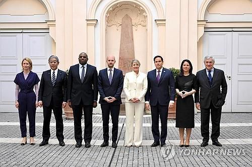 뮌헨에서 모인 G7 외교장관[뮌헨 EPA=연합뉴스 재판매 및 DB금지]
