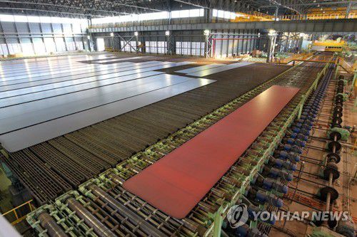 현대제철 후판 생산 모습(서울=연합뉴스) 현대제철 후판 생산 모습. 2025.1.22 [현대제철 제공. 재판매 및 DB 금지] photo@yna.co.kr