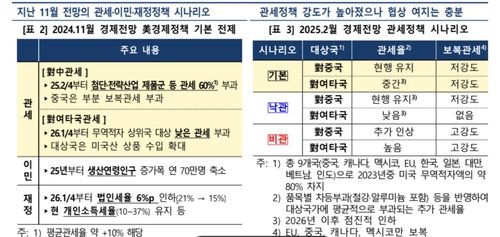 한은 2025년 2월 관세정책 관련 새 시나리오 [한국은행 제공.재판매 및 DB 금지]
