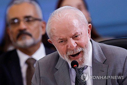 발언하는 루이스 이나시우 룰라 다시우바 브라질 대통령[브라질리아 로이터=연합뉴스. 재판매 및 DB 금지]