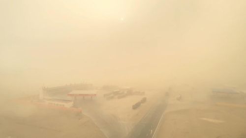 황사로 뒤덮인 중국 네이멍구 하늘[더우인 캡처. 재판매 및 DB금지]