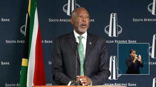 레세트야 칸야고 남아공 중앙은행 총재 (요하네스버그=연합뉴스) 레세트야 칸야고 남아공 중앙은행(SARB) 총재가 20일(현지시간) 기자회견에서 금융통화위원회(MPC) 회의 결과를 설명하고 있다. 2025.3.20 [SARB 유튜브 캡처, 재판매 및 DB 금지] hyunmin623@yna.co.kr (끝)