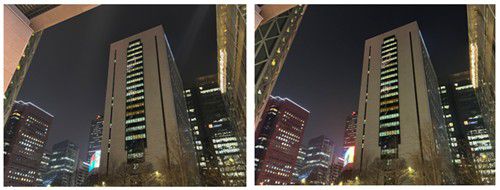 아이폰 15와 아이폰 16e로 찍은 종각역 부근 풍경(서울=연합뉴스) 조현영 기자 = 아이폰 15(왼쪽)와 아이폰 16e로 같은 날 같은 시간 찍어본 종각역 부근 풍경이다. 왼편에 건물의 색 등이 16e에서 더 선명하게 촬영됐다. 2025.3.20 hyun0@yna.co.kr