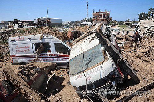 폭격으로 폐허가 된 가자지구 난민캠프[AFP=연합뉴스]