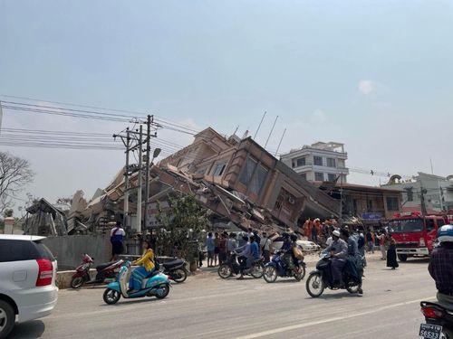 미얀마 아웅반 호텔 붕괴[이정호 재미얀마 한인회보 편집장 제공. 재판매 및 DB 금지]