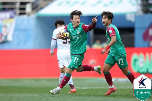 광주전에서 동점골을 넣은 대전 김인균.[한국프로축구연맹 제공. 재판매 및 DB 금지]