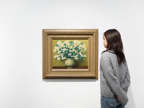 갤러리현대 전시 모습, 사진 속 그림은 도상봉의 1974년작 '라일락'[갤러리현대 제공. 재판매 및 DB 금지]