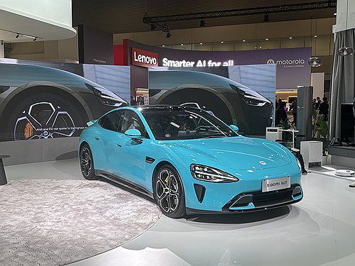 샤오미 SU7(바르셀로나=연합뉴스) 조현영 기자 = 스페인 바르셀로나에서 열린 '모바일 월드 콩그레스 2025'(MWC 2025)에서 지난 5일(현지시간) 전시된 샤오미 SU7 모습. 2025.3.5 hyun0@yna.co.kr