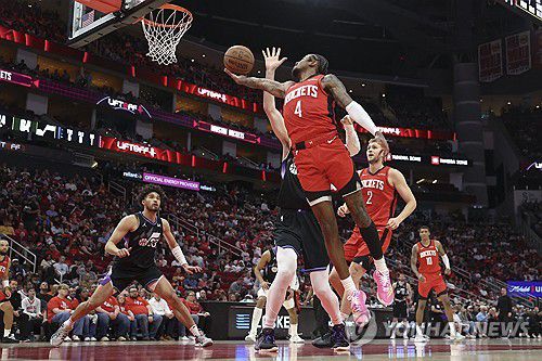 휴스턴 제일런 그린(4번)의 슛[Troy Taormina-Imagn Images/로이터=연합뉴스]