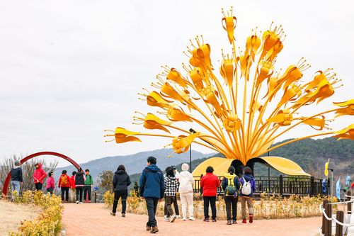 산수유 사랑공원[사진/임헌정 기자]