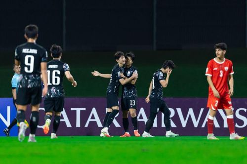 골 세리머니를 펼치는 한국 선수들[AFC 홈페이지 캡처. 재판매 및 DB 금지]
