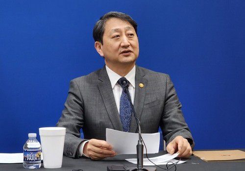 미국서 간담회하는 안덕근 장관[연합뉴스 자료사진. 재판매 및 DB 금지]