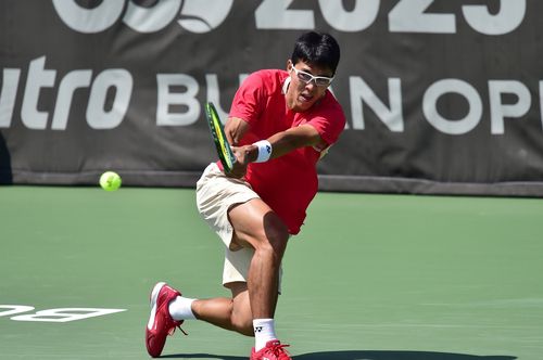 정현의 15일 1회전 경기 모습. [부산오픈 챌린저 조직위원회 제공. 재판매 및 DB 금지]