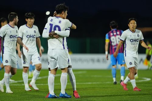 FC안양 김운이 세종SA와의 경기에서 결승골을 터뜨린 뒤 세레머니 하고 있다.[대한축구협회 제공. 재판매 및 DB 금지]