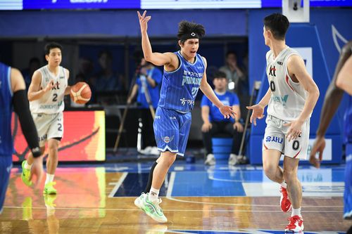 가스공사 벨란겔의 세리머니[KBL 제공. 재판매 및 DB 금지]