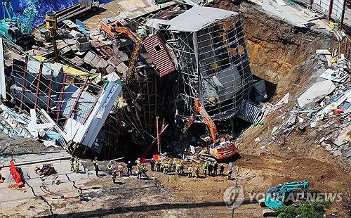 신안산선 지하터널 붕괴 현장[촬영 홍기원]