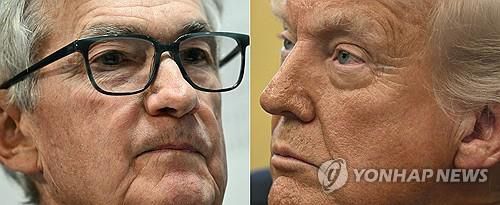 파월 연준 의장(왼쪽)과 트럼프 대통령[AFP 연합뉴스 자료사진. 재판매 및 DB 금지]