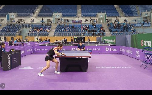 양하은(앞쪽)과 신유빈의 경기 장면 [화성도시공사 탁구단 제공. 재판매 및 DB 금지]
