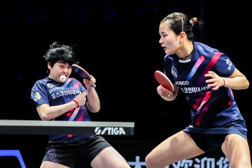 WTT 컨텐더 타이위안 여자복식에 나선 김나영(오른쪽)과 유한나[WTT 인스타그램 캡처. 재판매 및 DB 금지]