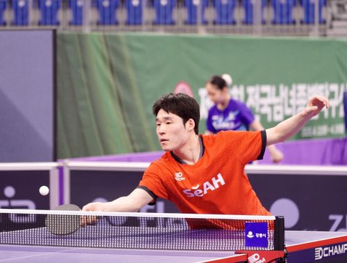 장우진의 단식 경기 장면[촬영 이동칠]