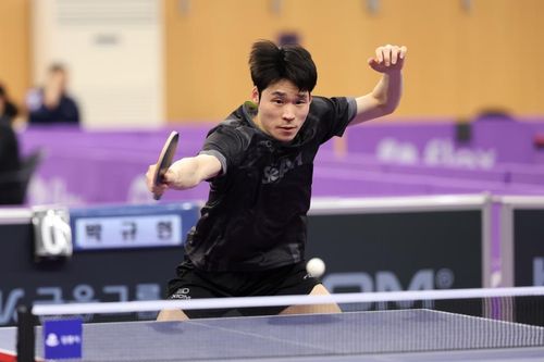 종별탁구선수권 단식 경기를 벌이는 장우진[대한탁구협회 제공. 재판매 및 DB 금지]