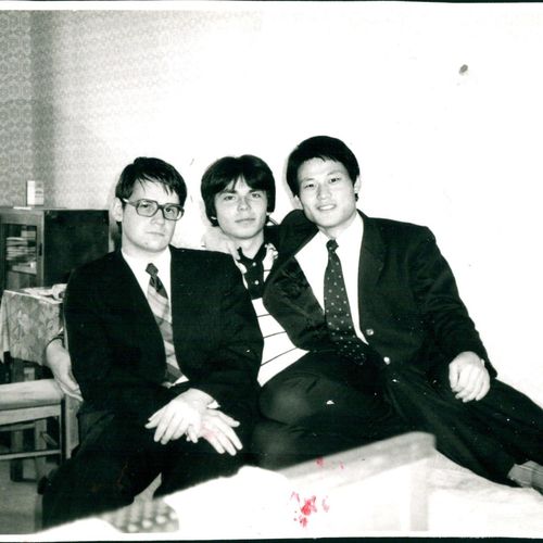 1984년 북한 김일성종합대학교 유학 시절 란코프 교수(맨 왼쪽)[본인 제공]