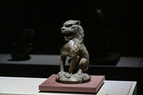 월지에서 출토된 사자 모양의 향로 뚜껑 [국립경주박물관 제공. 재판매 및 DB 금지]