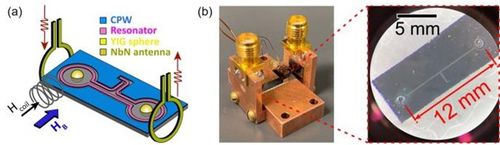 연구팀이 개발한 광자-마그논 하이브리드 칩 [KAIST 제공. 재판매 및 DB 금지]