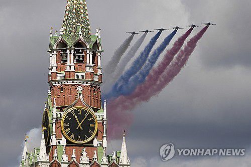 러시아 전승절 열병식 리허설[AP 연합뉴스. 재판매 및 DB 금지]