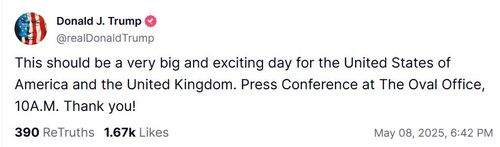 도널드 트럼프 미국 대통령 트루스소셜 캡처[재판매 및 DB 금지]