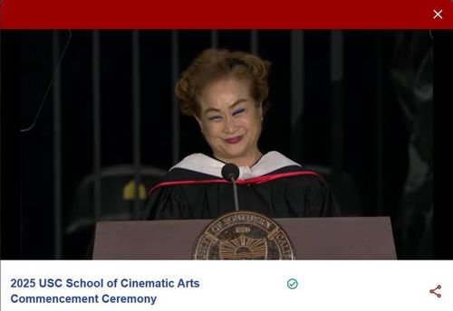 미국 서던캘리포니아대(USC) 졸업식에서 연설한 이미경 CJ그룹 부회장[USC 스트리밍 중계 화면 캡처. 재판매 및 DB 금지]
