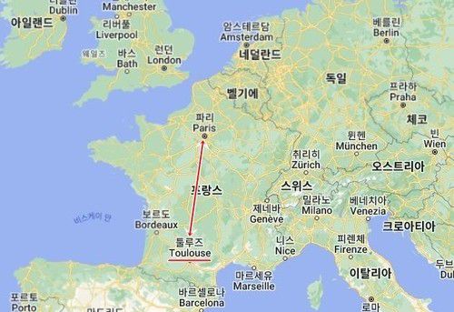 툴루즈 위치[구글지도 캡처]