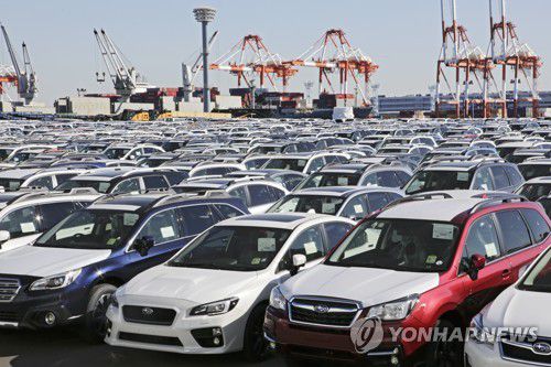수출 대기중인 일본 차량[EPA=연합뉴스 자료사진. 재판매 및 DB 금지]
