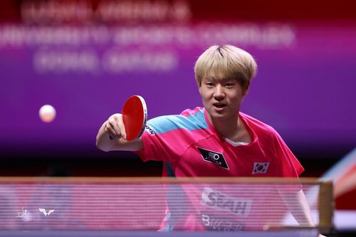 세계탁구선수권 남자단식에 나선 오준성의 경기 장면[대한탁구협회 제공. 재판매 및 DB 금지]
