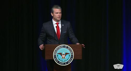 '국방장관 기독 찬양기도회' 참석한 피터 헤그세스 장관[미국 국방영상정보배포서비스(DVIDS) 홈페이지 캡처. 재판매 및 DB 금지