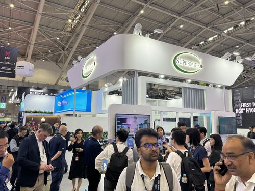 '컴퓨텍스 2025' 전시장에 차려진 슈퍼마이크로 부스(타이베이=연합뉴스) 강태우 기자 = 컴퓨텍스 2025에 조성된 슈퍼마이크로 전시 부스. 2025.5.23 burning@yna.co.kr