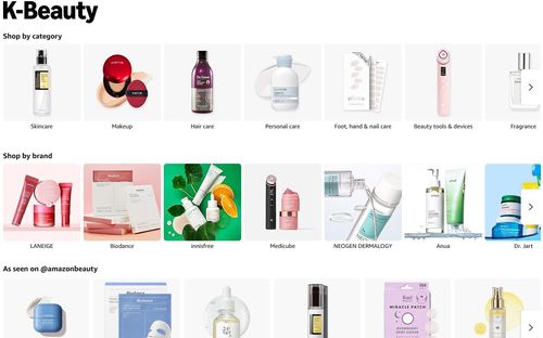 미국 아마존 사이트의 'K-뷰티' 카테고리 [아마존(Amazon) 웹사이트 캡처. 재판매 및 DB 금지]