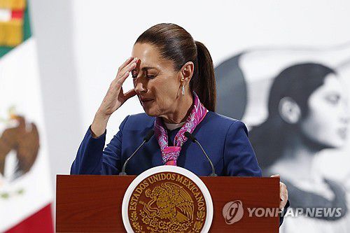 2일(현지시간) 정례 기자회견하는 멕시코 대통령[멕시코시티 EPA=연합뉴스. 재판매 및 DB 금지]
