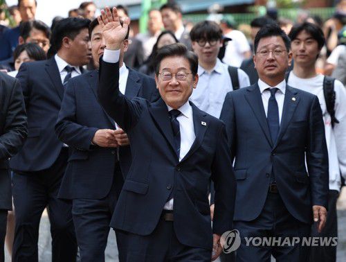 5월 29일 대통령 선거 사전투표 마친 이재명 대통령[연합뉴스 자료사진]