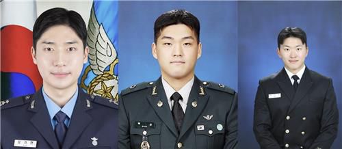 공군 김기현 중위, 육군 백승 소위, 해군 주민서 소위[국방부 제공. DB 및 재판매 금지]