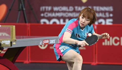 세계탁구선수권에서 경기하는 서효원[대한탁구협회 제공. 재판매 및 DB 금지]
