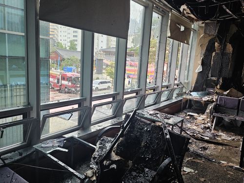 화재로 불탄 조계종 국제회의장 건물 내부[대한불교조계종 제공. 재판매 및 DB 금지]