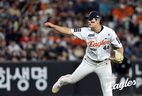 9회 2사 후 등판해 시즌 17세이브를 챙긴 한화 김서현[한화 이글스 제공. 재판매 및 DB 금지]