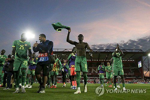 승리를 기뻐하는 세네갈 선수들[EPA=연합뉴스]