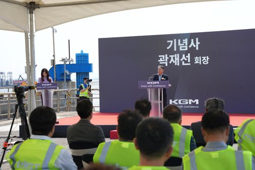 기념사 하는 곽재선 회장[KGM 제공. 재판매 및 DB 금지]