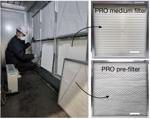 고척스카이돔에 필터를 설치하는 모습[네이처 캡처. 재판매 및 DB 금지]