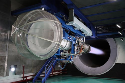 시운전 테스트 진행 중인 한화에어로스페이스의 F414 엔진[한화에어로스페이스 제공. 재판매 및 DB 금지]