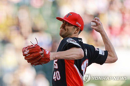 KIA 선발투수 네일(서울=연합뉴스) 신현우 기자 = 4일 서울 잠실야구장에서 열린 프로야구 2025 신한 SOL 뱅크 KBO리그 KIA 타이거즈와 두산 베어스의 경기. 1회말 KIA 선발 네일이 역투하고 있다. 2025.6.4 nowwego@yna.co.kr