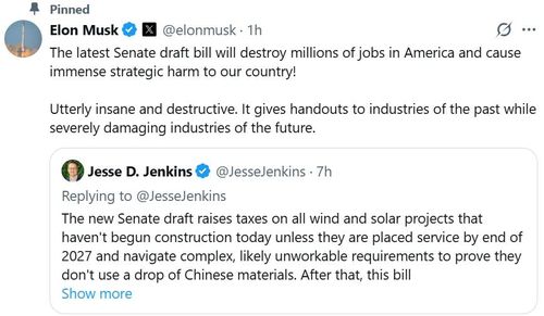 머스크가 28일 엑스에 올린 글[@elonmusk X 게시물 캡처. 재판매 및 DB 금지]